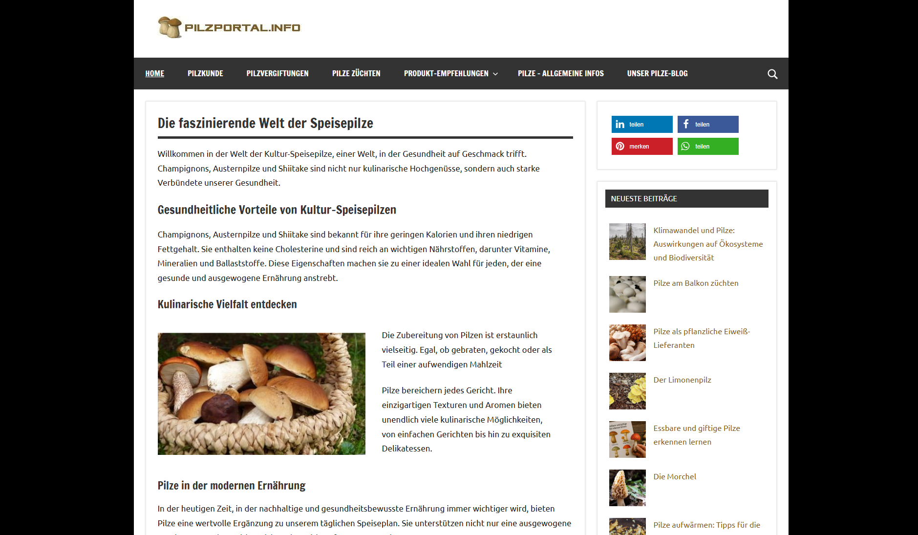 Details : Faszinierende Welt der Speisepilze